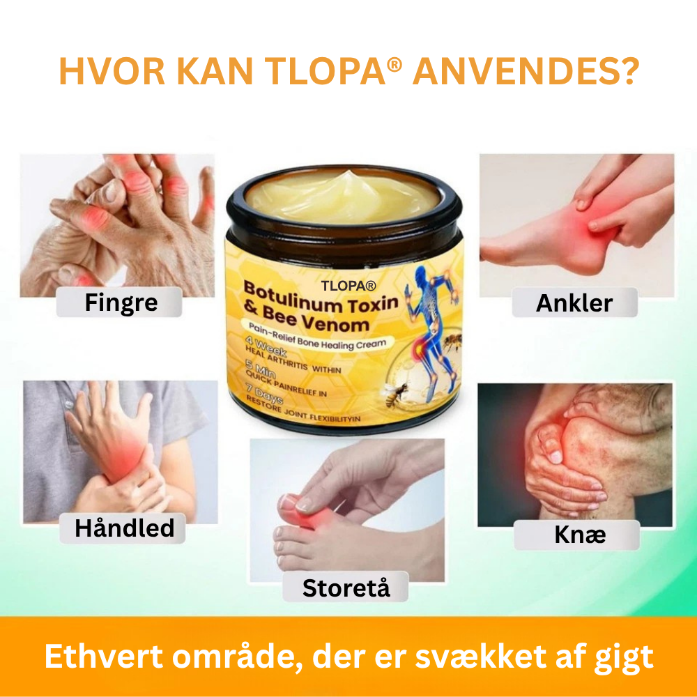 TLOPA® Botulinumtoksin og bigift Smertecreme til knogleheling